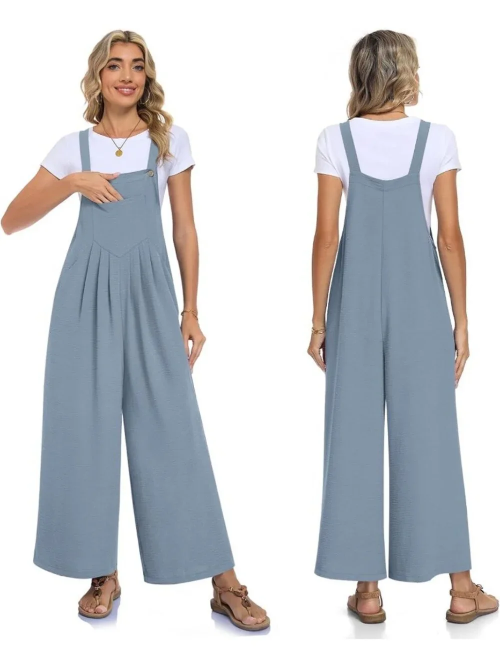 Summer Sleeveless Casual Jumpsuit for Women | Loose Wide Leg Overalls with